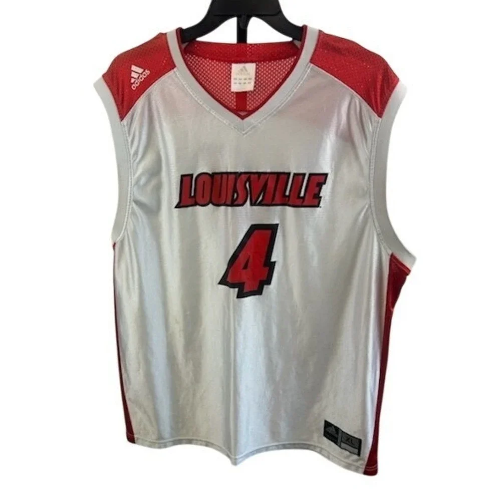 Adidas Louisville Cardinals Jersey Men's Size XL‎ #4 Athletic Basketball White